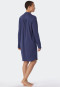 Camicia da notte a maniche lunghe con collo a revers, tessuto Interlock, abbottonatura, blu - Comfort Fit