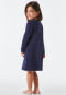 Chemise de nuit manches longues coton bio animaux photo bleu foncé - Girls World