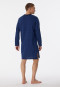 Camicia da notte a maniche lunghe con scollo a V e motivo pied de poule, blu marino - Comfort Essentials