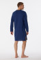 Sleep shirt long-sleeved V-neck houndstooth navy - Comfort Essentials