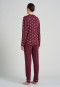 Pyjama lang Interlock Knopfleiste bedruckt burgund - Sence of Nostalgia