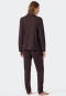 Pyjama lang Interlock Reverskragen Paspeln burgund - Contemporary Nightwear