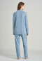 Pyjama long passepoil patte de boutonnage imprimé bleu clair - Golden Harvest
