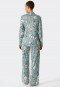 Pyjama long col revers imprimé fleuri bleu-gris - Modern Floral