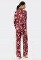 Pyjama long col revers imprimé fleuri prune - Modern Floral