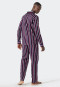 Pajamas long woven satin button placket striped multicolored - selected! premium inspiration