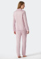 Pyjama lang geweven satijnen reverskraag grafische print rosé - Selected! premium inspiratie