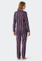 Pajamas long woven satin lapel collar stripes lilac - selected! premium inspiration