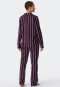 Pyjama lang geweven satijn reverskraag strepen lila - Selected! premium inspiratie