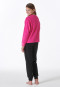 Schlafanzug lang Frottee Bündchen Love pink - Nightwear