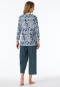 Pajamas 3/4-long blue-grey patterned - Comfort Nightwear