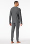 Pyjama dubbelrib lange manchetten donkergrijs gemêleerd - Modern Nightwear