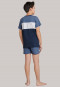 Schlafanzug kurz Colour Blocking jeansblau - Blue Emotion