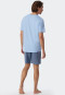 Pyjama court interlock bleu air imprimé - Fine Interlock