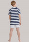 pajamas short jersey crew neck block stripes midnight blue - City Wanderer