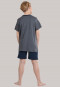 Pyjama kort jersey ronde hals borstzakje donkergrijs - City Wanderer