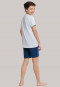 Pyjama court jersey encolure arrondie palmier gris chiné - Surfer Style