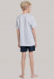Schlafanzug kurz Jersey V-Ausschnitt New York grau-meliert - City Wanderer