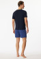 Pajamas short modal V-neck stripes midnight blue - Long Life Soft