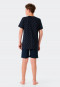 Korte pyjama, biologisch katoenen borstzakje, donkerblauw - Summer Camp
