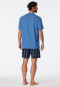 Pyjama court coton biologique carreaux bleu atlantique - Comfort Nightwear