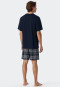 Pajamas short organic cotton check dark blue - Comfort Fit