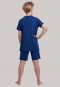 Pyjama kort biokatoen Keep going blokstrepen wit - Natural Love