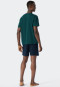 Pyjama kort biologisch katoen knoopsluiting bladeren donkergroen - Fashion Nightwear