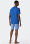 Pyjama kort biologisch katoen knoopsluiting visgraatpatroon aqua - Fashion Nightwear