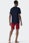 Pyjama court en coton bio, patte de boutonnage, motif chevrons bleu foncé - Fashion Nightwear