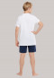 Pyjama court coton bio palmiers blanc - Beach Life