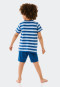Pajamas short organic cotton rat paper boat stripes air blue - Rat Henry