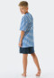 Pajamas short organic cotton stripes aqua – Aquatic Flow