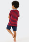 Pajamas short organic cotton striped chest pocket red - Boys World