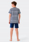 Pigiama corto a righe realizzato in cotone biologico, blu scuro - Summer Camp