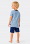 Short pajamas organic cotton stripes shark steering wheel - Capt'n Sharky