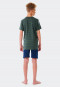 Short pajamas organic cotton stripes khaki - Siesta Digital