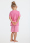 Pajamas short organic cotton stripes horse pink - Nightwear