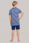 Pyjama court coton bio rayé Wake up bleu - Natural Love