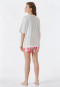 Schlafanzug kurz Organic Cotton Streifen Blumen off-white - Nightwear