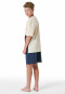 Schlafanzug kurz Organic Cotton Streifen graphit - Nightwear