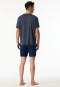 Short pyjamas striping dark blue - Long Life Soft