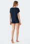 Schlafanzug kurz Tencel Oversized-Shirt dunkelblau - selected! premium