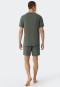 Pyjama kort Tencel V-hals strepen jade - Selected! Premium