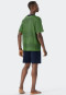 Pyjama court encolure en V rayures citron vert - Essentials Nightwear