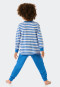 Pajamas long bamboo organic cotton cuffs stripes pelican aqua - Natural Love