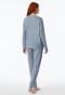 Schlafanzug lang Bio-Baumwolle jeansblau-meliert - Casual Nightwear
