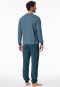 Pigiama lungo con polsini tasca sul petto grigio-blu a fantasia - Comfort Essentials