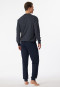 Lange pyjama manchetten donkerblauw patroon - Dark Sapphire