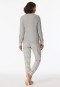 Schlafanzug lang Bündchen grau-meliert - Casual Essentials